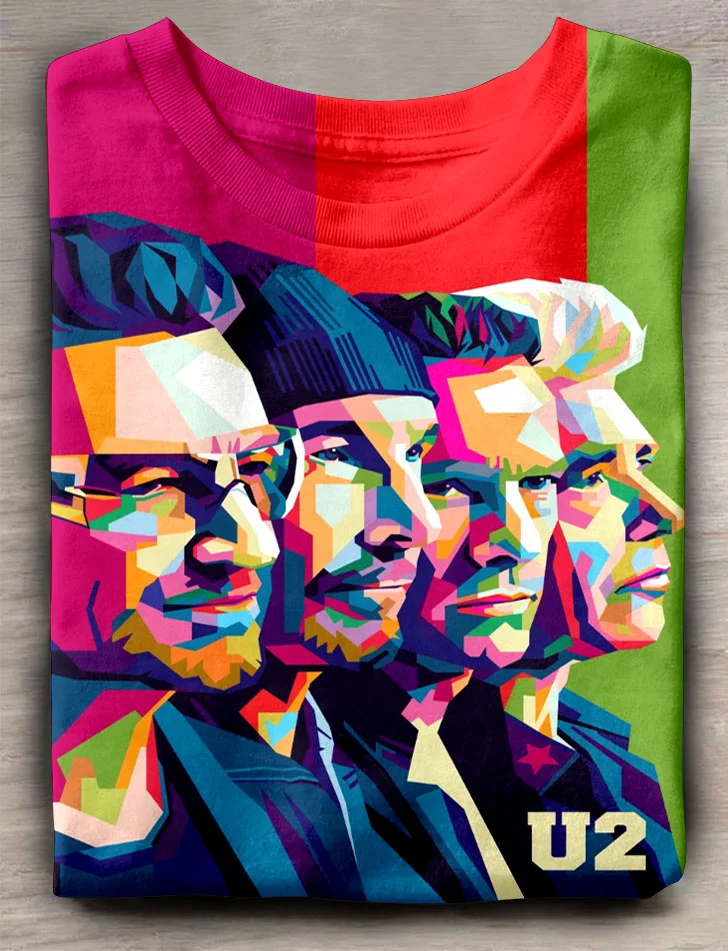 Teecade Teecade U2 Band Art Print T-shirt