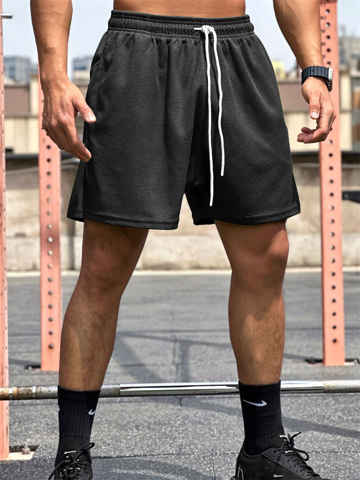 New Summer Sports Casual Waffle Shorts Men's Running Training Wear Five Trousers