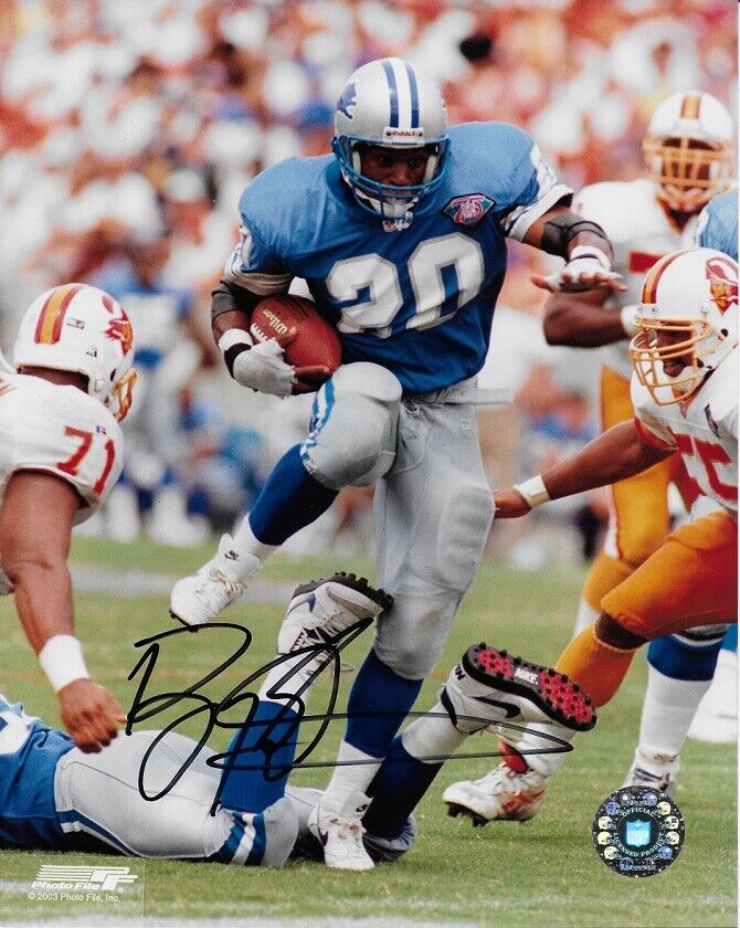 *BARRY SANDERS*SIGNED*AUTOGRAPHED*Photo Poster painting*DETROIT*LIONS*8X10*COA*