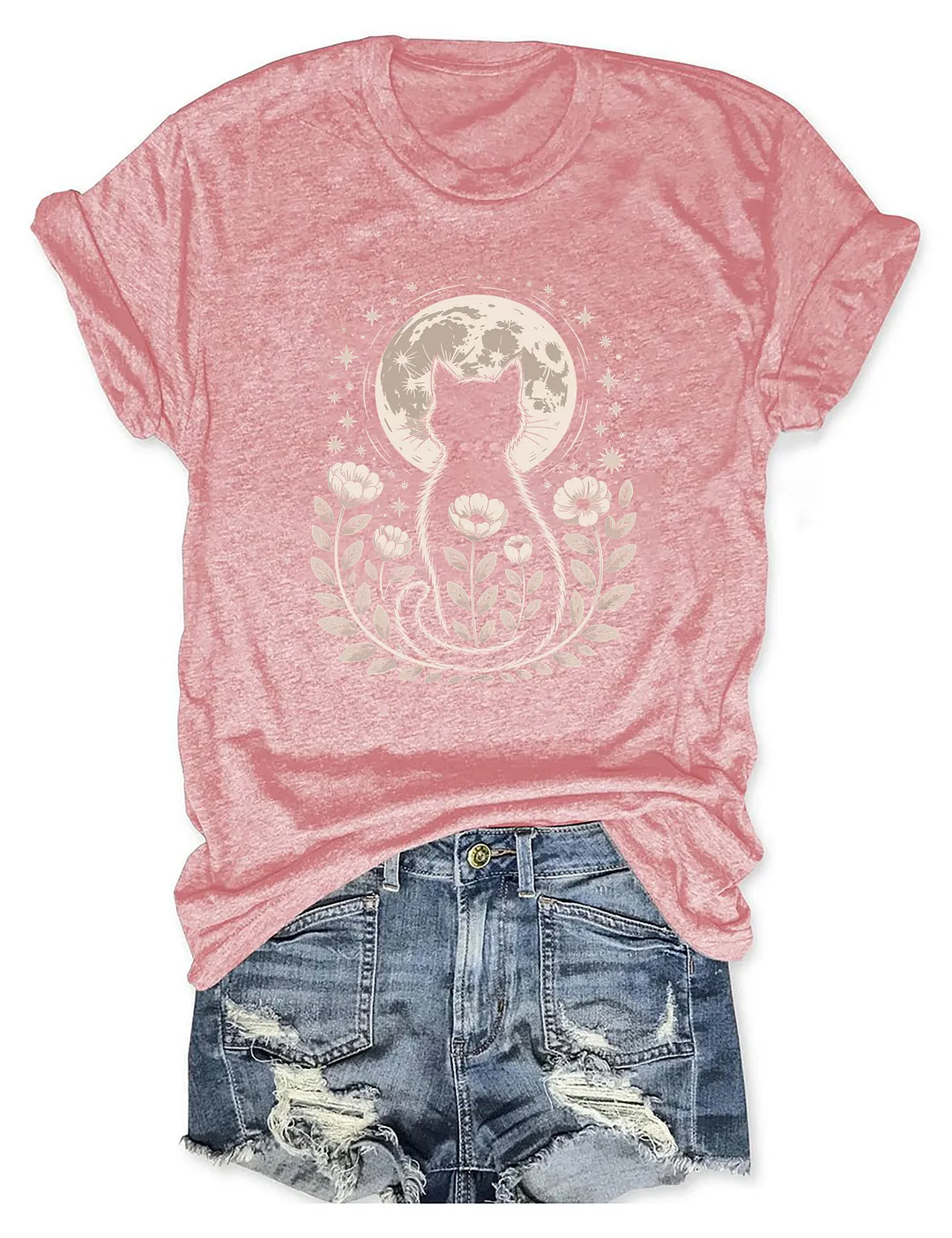 Halloween Mystic Moon Cat T-shirt
