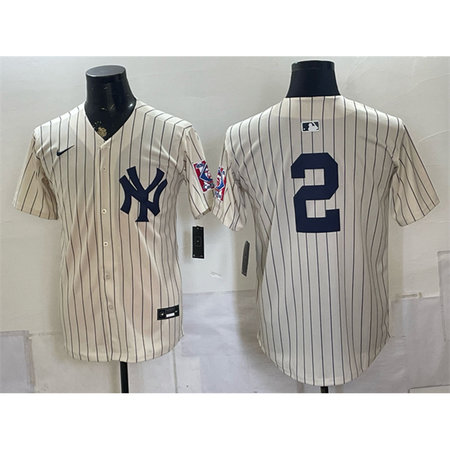 Men's New York Yankees #2 Derek Jeter Cream 2026 Field of Dreams Stadium Baseball Jersey