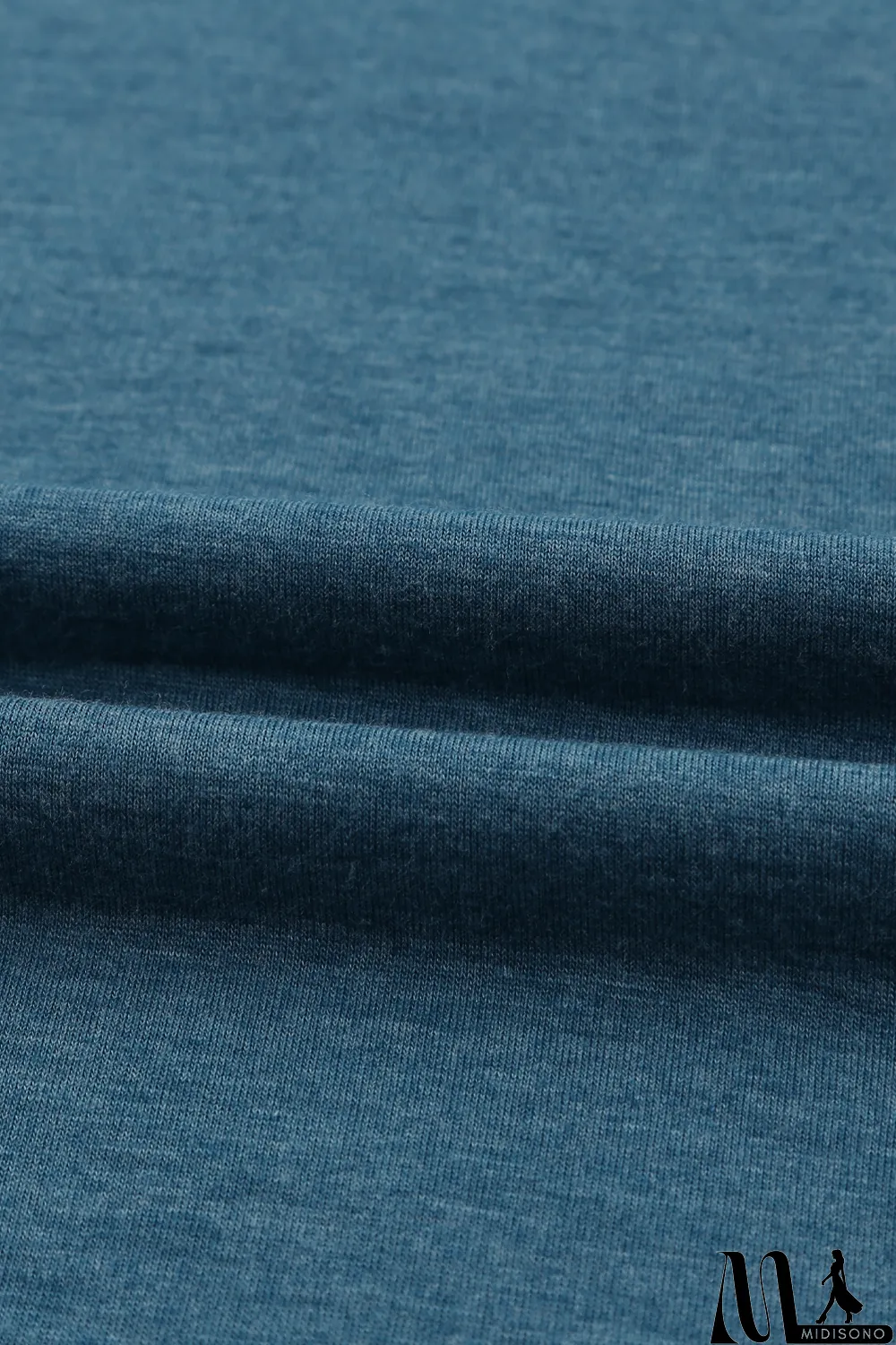 MidiSono - Blue Solid Basic Crewneck Short Sleeve Men's T-shirt