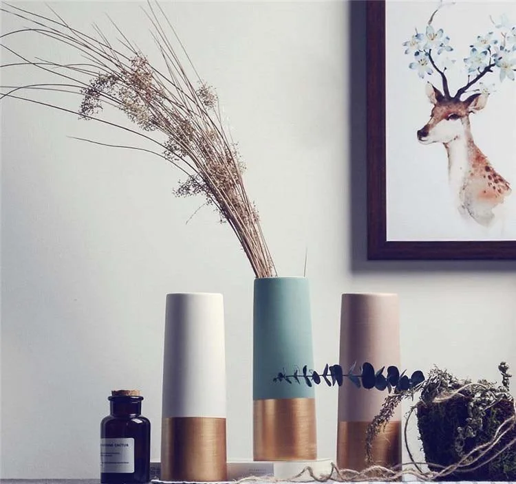 Modern Gold Base Vases