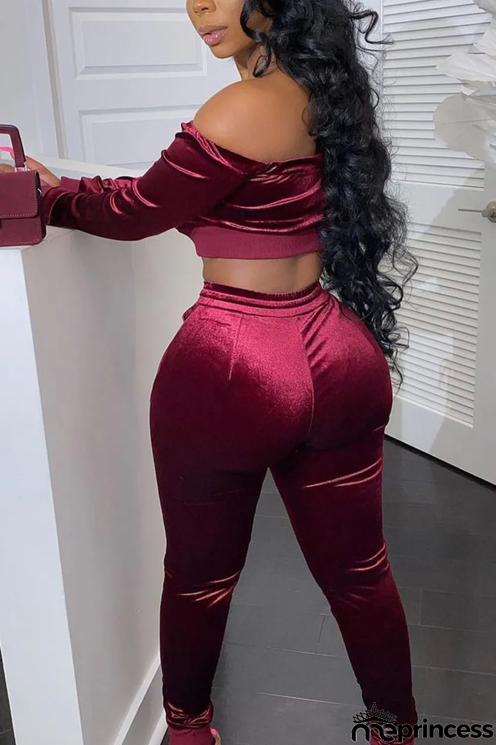 Silver Sexy Solid Bateau Neck Two Pieces