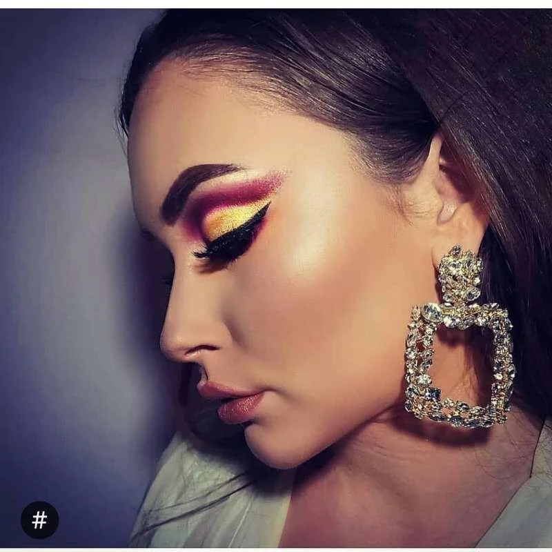 Dvacaman New Designs Crystal Square Drop Earrings for Women 2019 Fashion Rhinestone Statement Earrings Dangle Wedding Jewelry