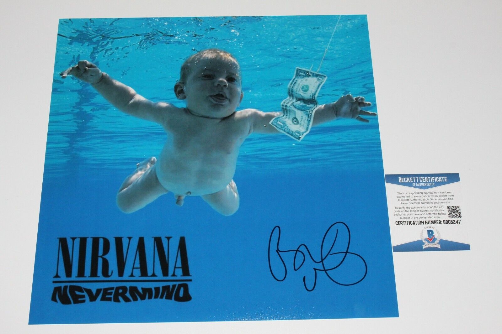 BUTCH VIG SIGNED NIRVANA 'NEVERMIND' 12x12 ALBUM FLAT Photo Poster painting BECKETT COA PRODUCER