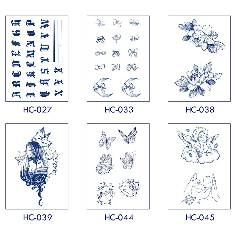 Flower Butterfly Animal Art Festival Comic Text Waterproof Full Body Arm Natural Temporary Tattoo For Men and Women