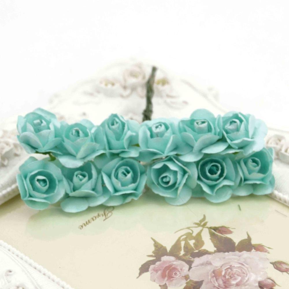 12/72/144pcs Fake Mini Artificial Paper Rose Flower Bouquet For  Wedding Decoration Handicraft DIY Scrapbooking Wreath Craft