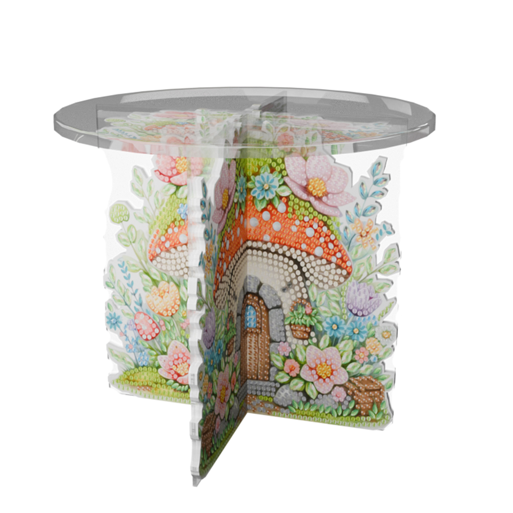 Acrylic Mushroom Diamond Painting Plant Stand Potted Plant Holder Rack