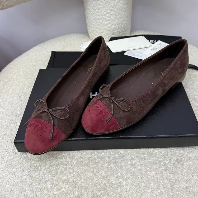 Flat Shoes for Women 2025 Spring and Autumn Round Toe Color Blocked Butterfly Bow Shoe