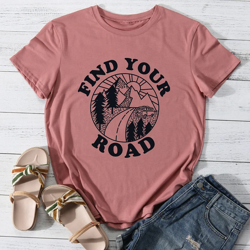 håndjern omdrejningspunkt gøre ondt Find your road T-shirt Tee-014170