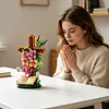 Jesus Cross Flowers Building Blocks Set Building Bricks Kit Construction Bricks Toy Gifts for Anniversaries Valentines Day Halloween