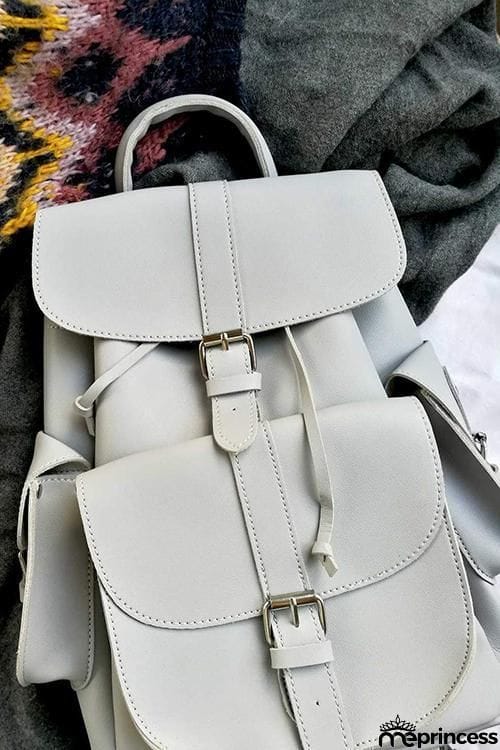 Leather Buckle Backpack