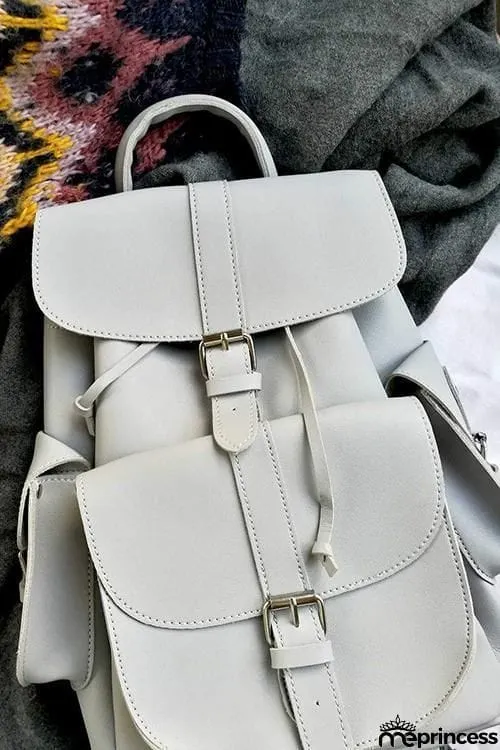 Leather Buckle Backpack