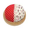 Round Pincushions with Wooden Base Sewing Pin Cushion (Random color) tapestrymarket