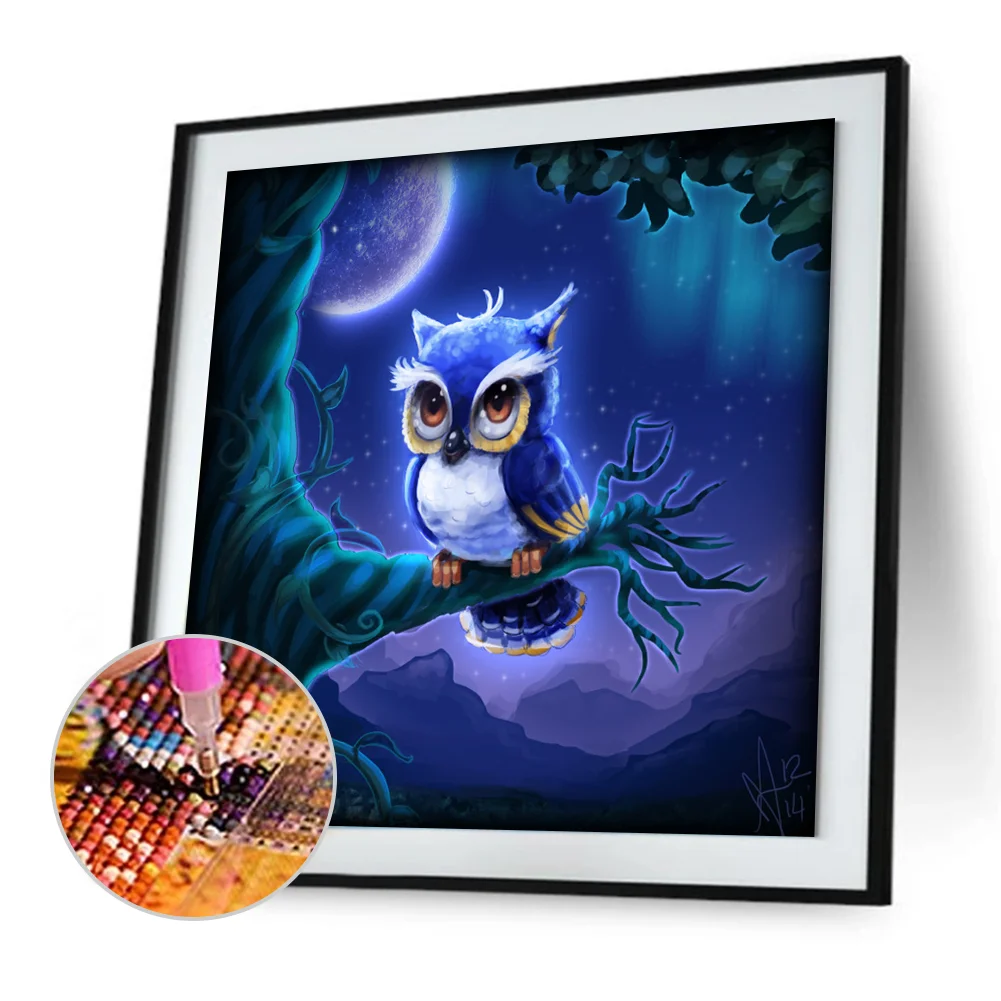 Full Round Diamond Painting 30*30cm - Owl