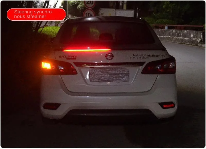 Car modified tail wing LED carbon fiber streamer light