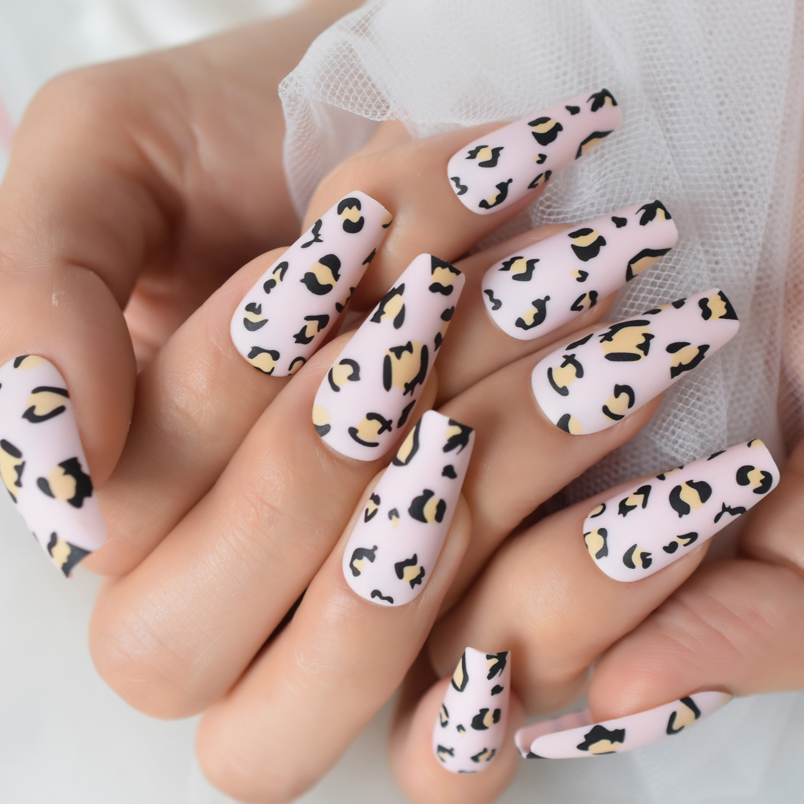 Elinlin Elegant Coffin Nails – Long Milky White Press On Nails for a Chic Look  