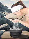 Silicone Face Ice Bath Bowl Folding Cold Plunge Basin Built In Icetray Skin Care