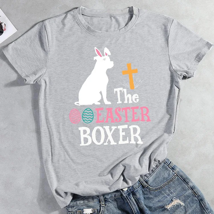 The easter boxer Round Neck T-shirt-0026028