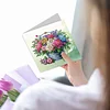 (US Local)6Pcs Flower Bucket DIY Diamond Painting Card for Holiday Party Favors for Kids Greeting Card Kit