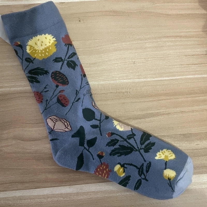 Women’s Minimalist Human Houndstooth Cotton Crew Socks A Pair