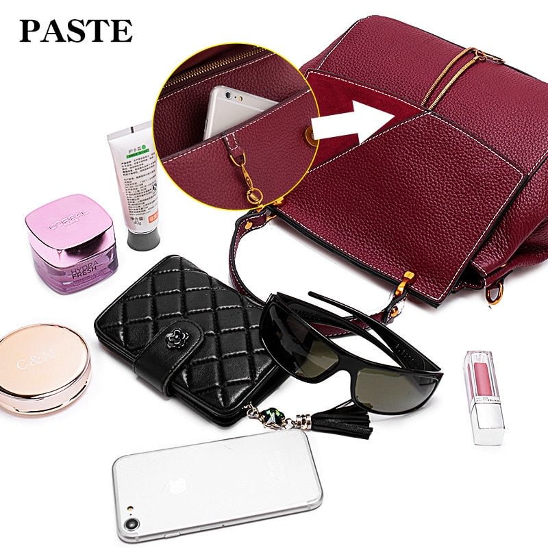 Cowhide Genuine Leather Women Messenger Bags bolsa feminina top selling high quality handbag