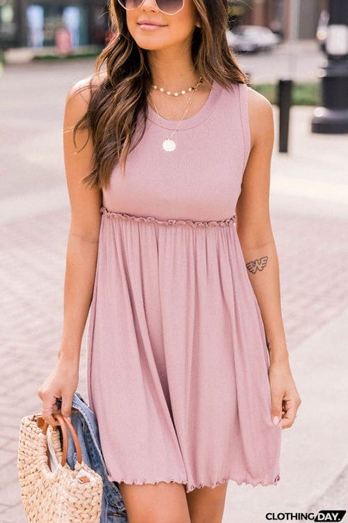 Ruffles Waist Tank Mini Dress