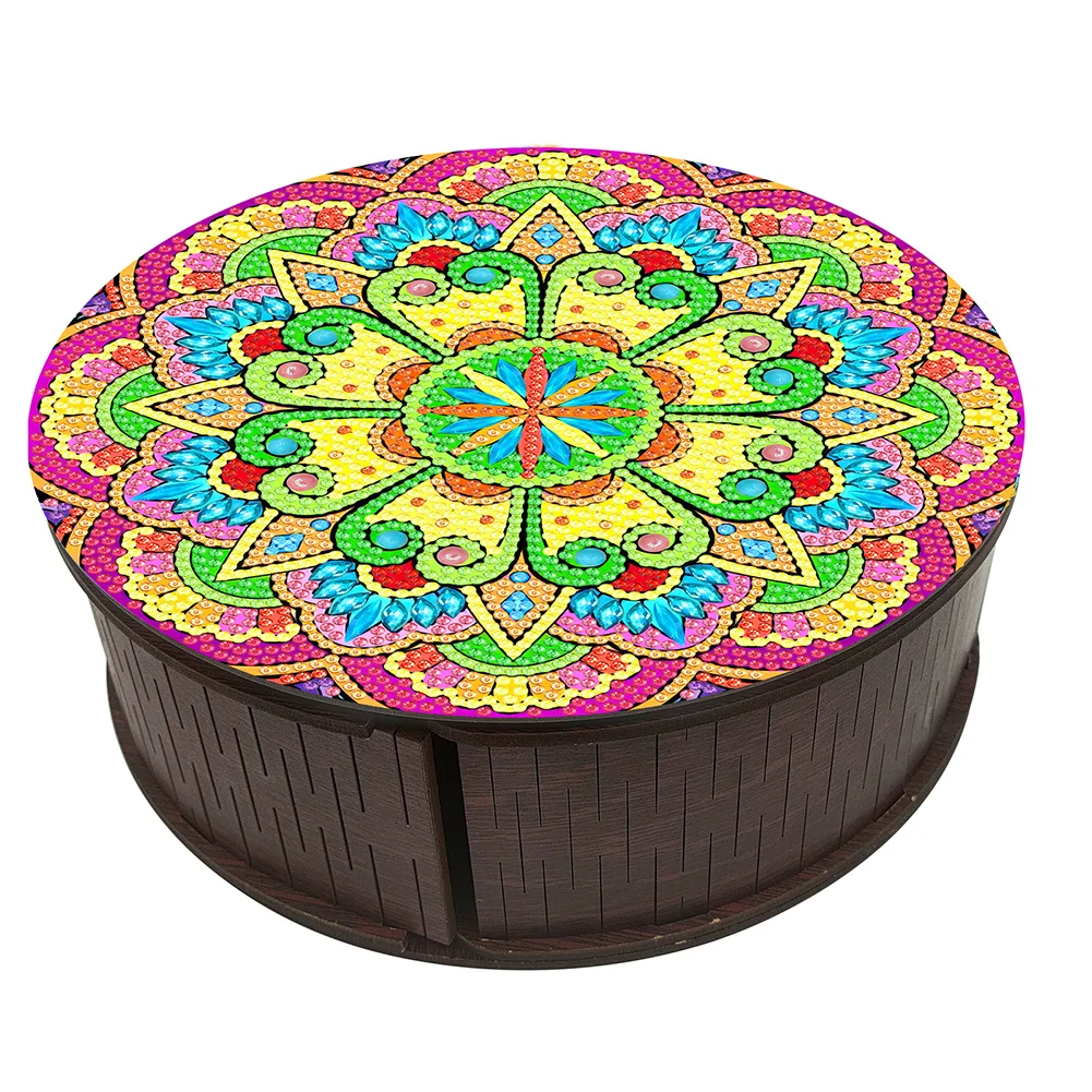 DIY Mandala Wooden Diamond Painting DIY Jewellery Box Diamond Art Bracelet Organizer