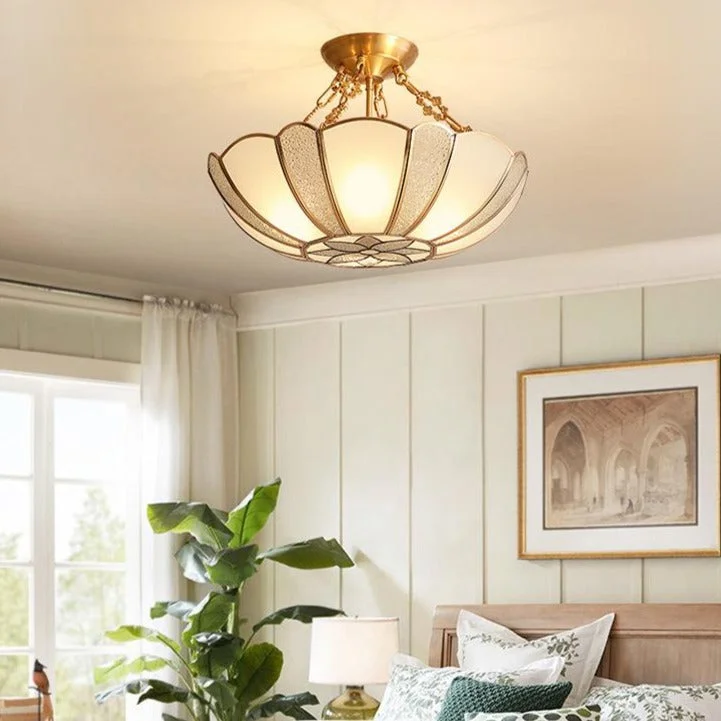 Country Style Room Living Room Copper Ceiling Lamp