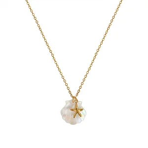 Seastar white shell necklace
