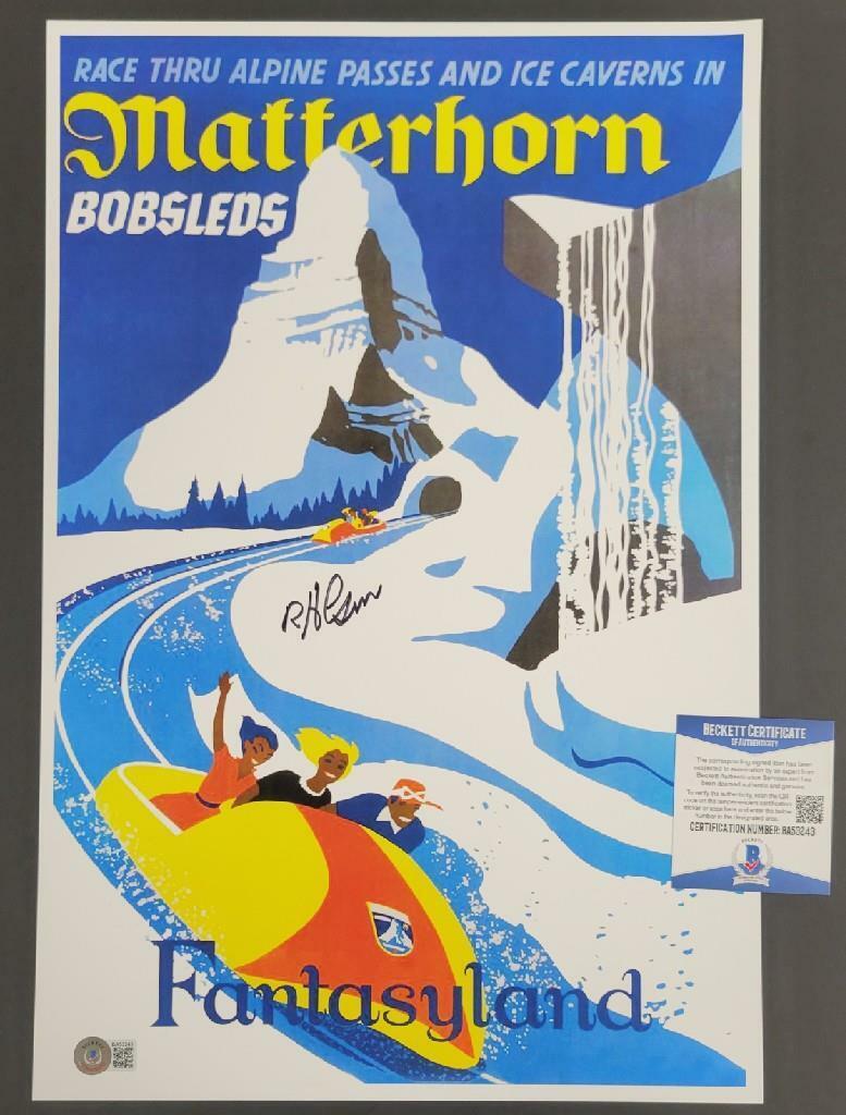 Robert Bob Gurr signed Matterhorn 12x18 Photo Poster painting Disney Imagineer ~ Beckett BAS COA