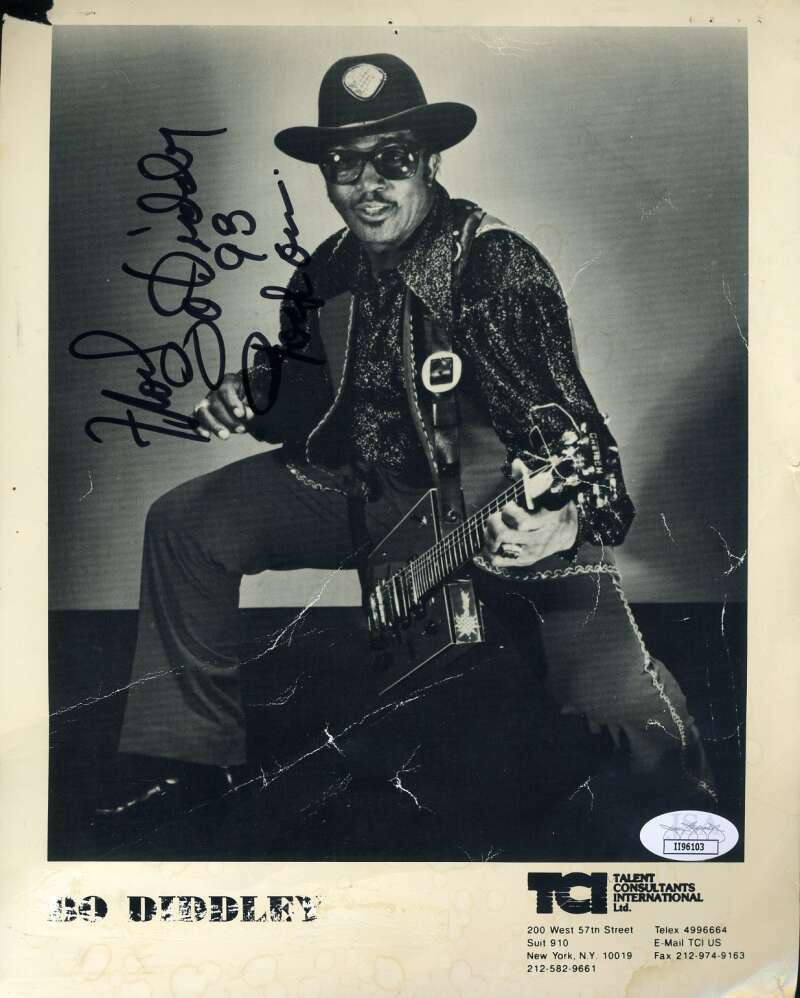 Bo Diddley JSA Coa Signed Vintage 8x10 Photo Poster painting Autograph