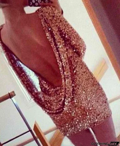 Fashion Backless Sequined Dresses