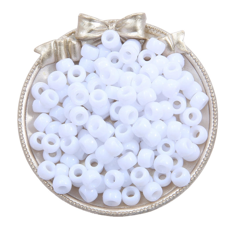 Acrylic Large Hole Barrel Beads 9*6mm Pony Beads Woven Handmade Diy Hand String Jewelry Accessories Beads Loose Beads