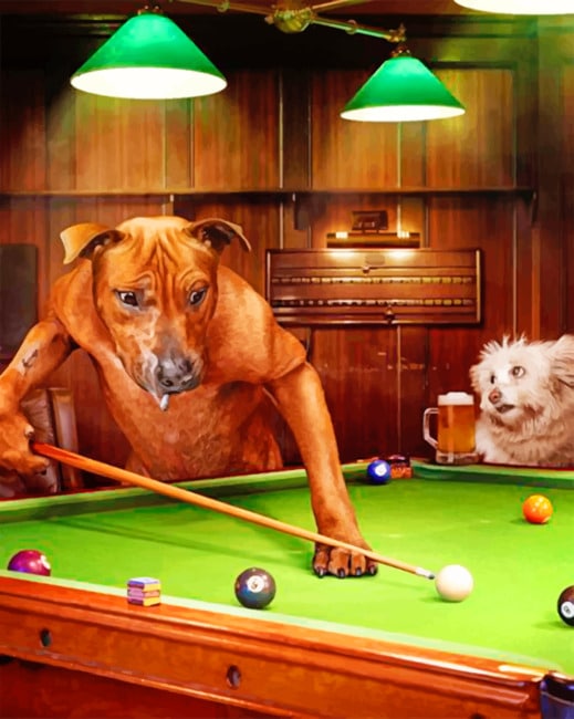 

Dogs Playing Pool – Paint By Numbers - 40*50CM, 501 Original
