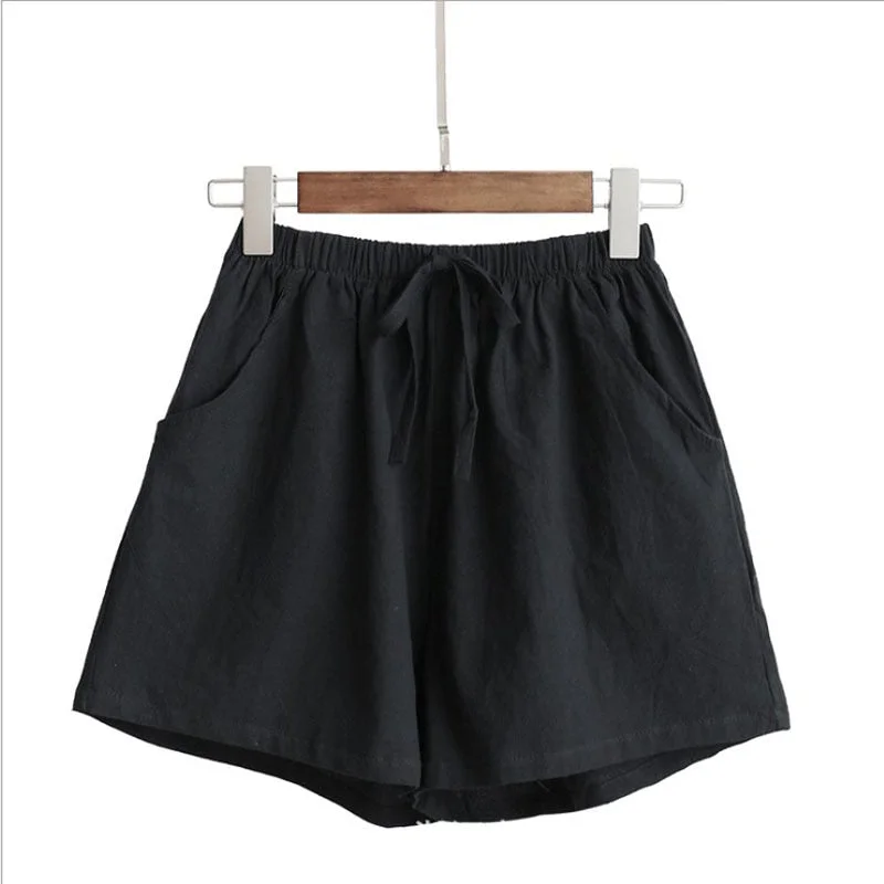 Summer Shorts Women Casual Cotton Linen Loose High Waist Shorts Comfortable Streetwear Women's Shorts