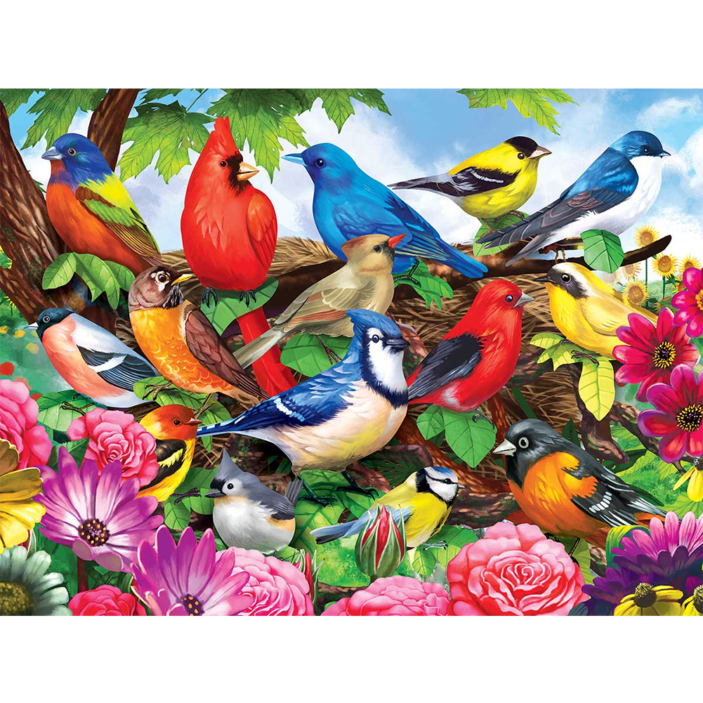 

Bird Flower - Round Drill Diamond Painting - 40*30CM, Round diamond 40*30cm, 501 Original