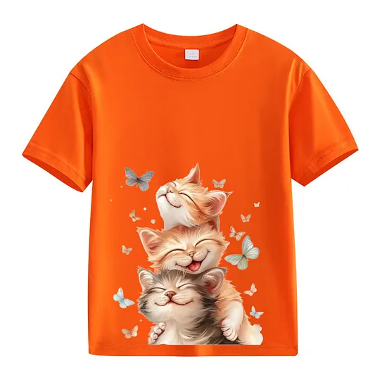 【2Y-13Y】Smiling Kittens & Butterflies Toddler T-Shirt
