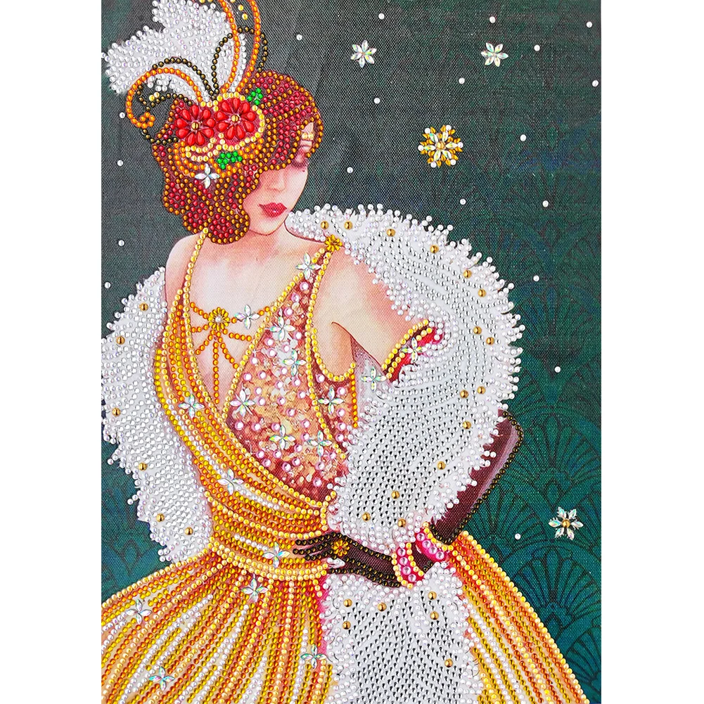 Diamond Painting - Partial Special Shaped Drill - Lady(30*40cm)