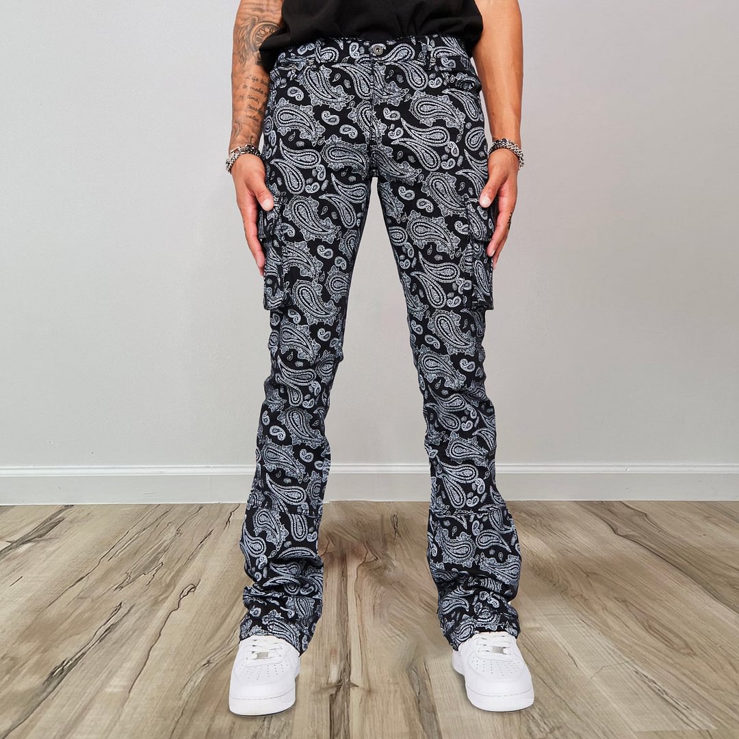 Fashion street style cashew flower trousers