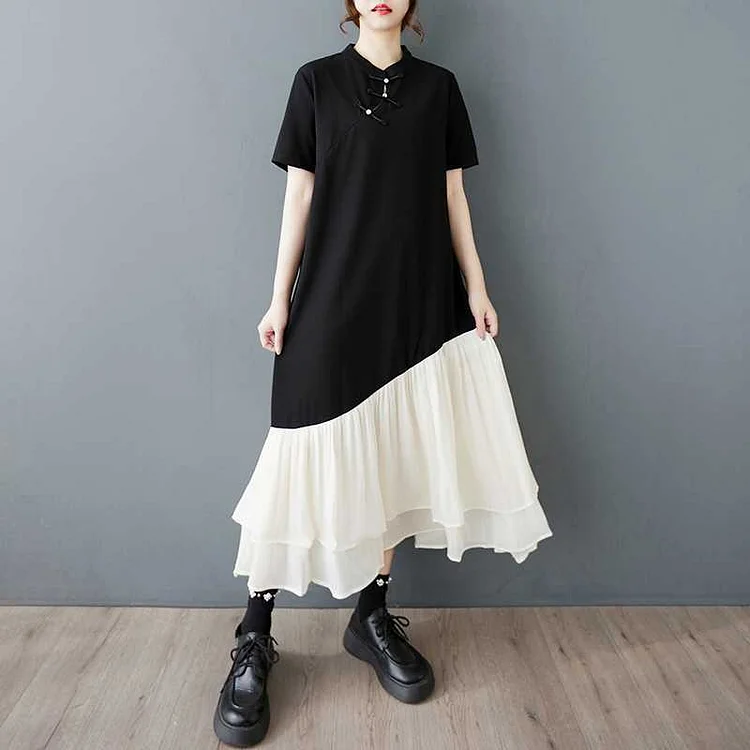 配色 半袖 シンプル ファッションコーデ おすすめ服 切り替え 30代 40代 50代 おすすめ カジュアルワンピース