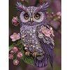 Pearl Purple Owl-Special Shaped Diamond Painting