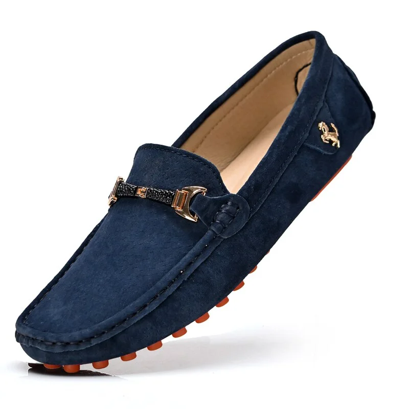 Loafers Men Fashion Suede Shoes Genuine Leather Slip-on Shoes Moccasins Soft Sole Driving Shoes for Men