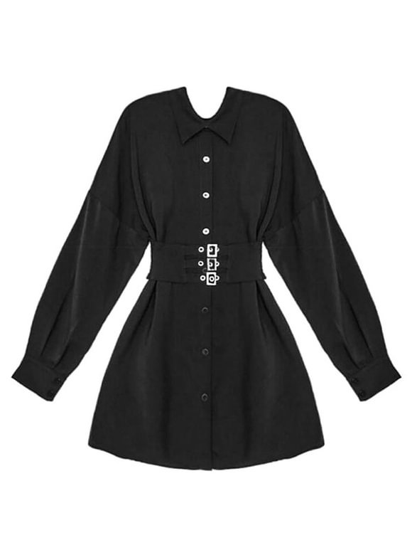 Gothic Blouses Black Long Sleeves Women Metallic Shirt Novameme