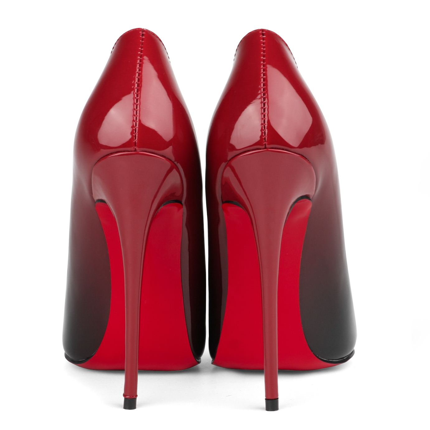 Red Bottom Gradient High Heels Fashion Pumps Gradient Patent Shoes-MERUMOTE