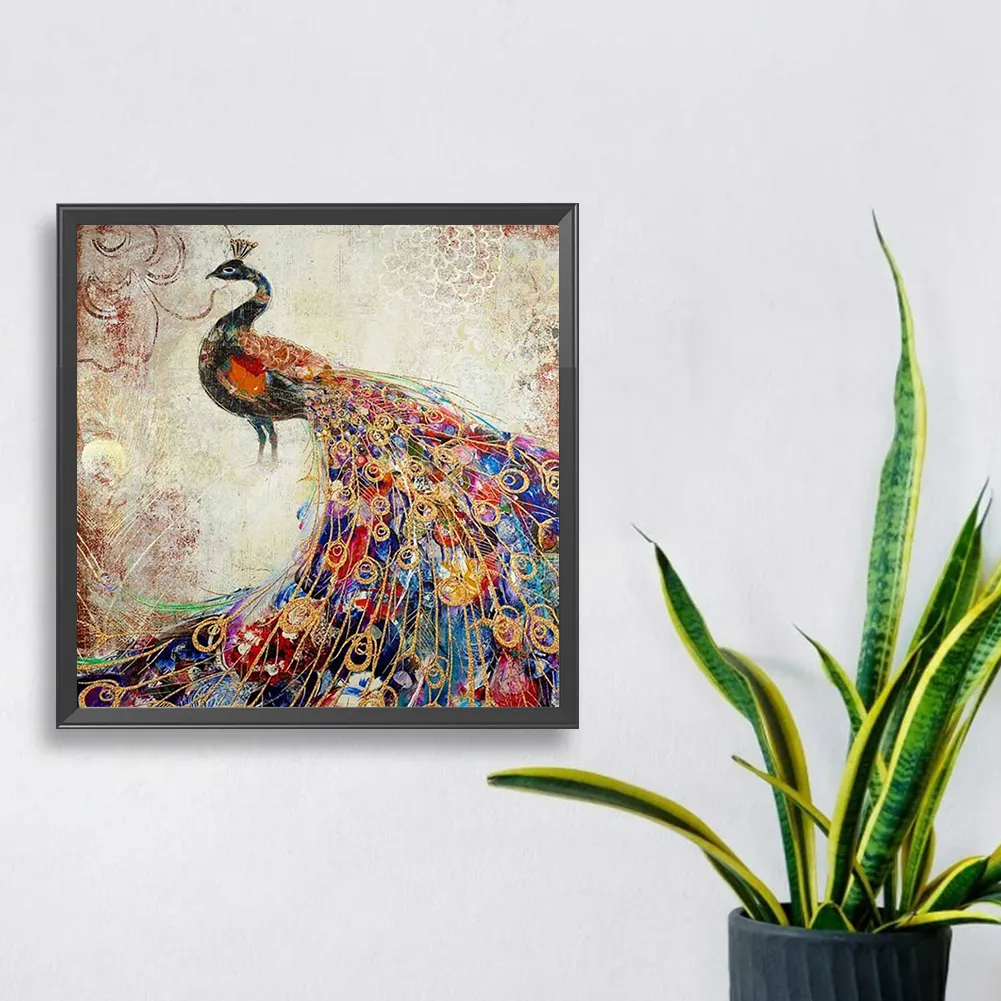 Full Round Diamond Painting 30*30cm - Peacock