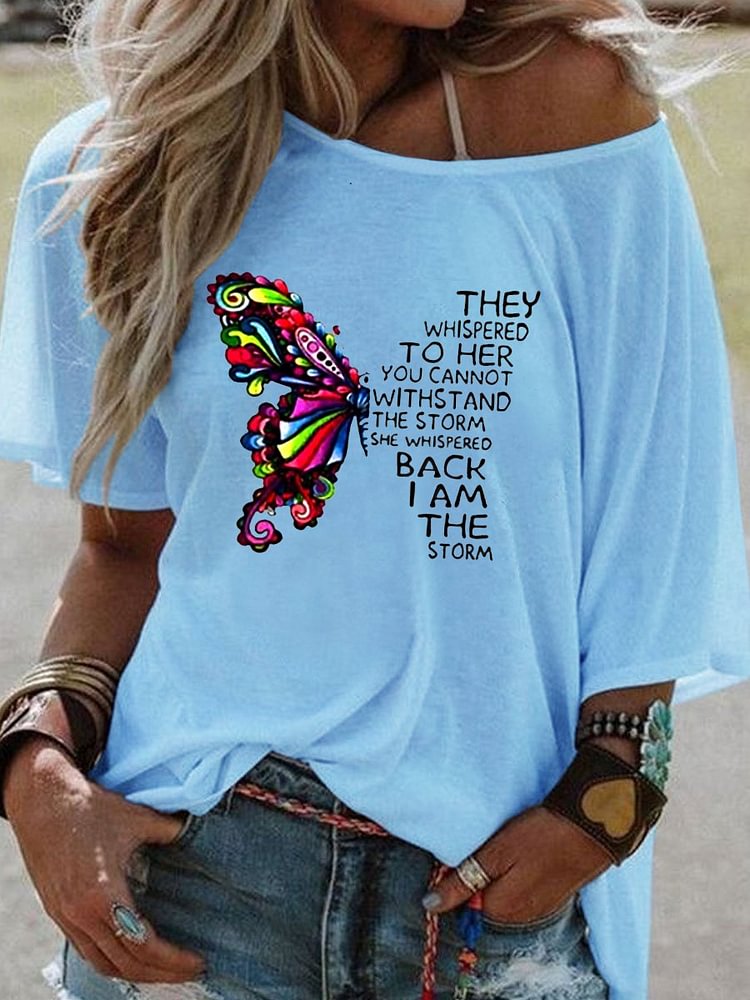 Bestdealfriday The Butterfly And Words Women's T-Shirt