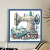 (US Local)Sewing Machine-14CT Counted Cross Stitch Kit(40x40cm)