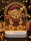 DIY Diamond Art LED Night Light &ndash; Light-Up Table Decor, Double-Sided Printed DIY Crystal Pearl Painting Decoration for Christmas & Holiday Gifts